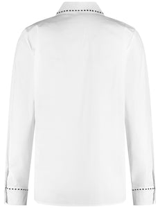 TAIFUN <BR>
Shirt blouse with stud embellishment <BR>
White <BR>