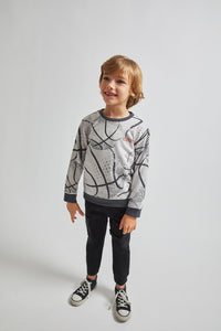 CANADA HOUSE <BR>
Boys Ptinted Sweatshirt <BR>
Grey <BR>