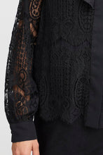 Load image into Gallery viewer, FRANSA &lt;BR&gt;
Cate Lace Ruffle Blouse &lt;BR&gt;
Black &lt;BR&gt;
