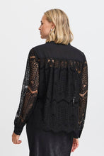 Load image into Gallery viewer, FRANSA &lt;BR&gt;
Cate Lace Ruffle Blouse &lt;BR&gt;
Black &lt;BR&gt;
