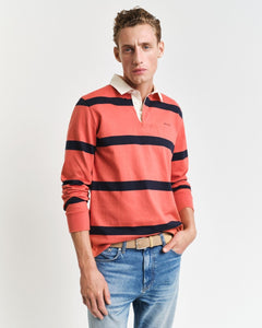 GANT <BR>
Yarn-Dyed Striped Heavy Rugger <BR>
Brick & Black stripe <BR>