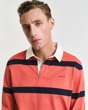 Load image into Gallery viewer, GANT &lt;BR&gt;
Yarn-Dyed Striped Heavy Rugger &lt;BR&gt;
Brick &amp; Black stripe &lt;BR&gt;
