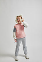 Load image into Gallery viewer, CANADA HOUSE &lt;BR&gt;
Girls sweatshirt with sequence &amp; fur &lt;BR&gt;
Pink &lt;BR&gt;
