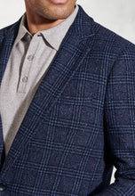 Load image into Gallery viewer, BROOK TAVERNER &lt;BR&gt;
Tailored Fit Stevens Textured Wool Blend Jacket &lt;BR&gt;
Blue Check  &lt;BR&gt;
