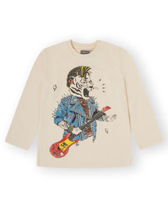 CANADA HOUSE <BR>
Boy's Tiger Motif Tee Shirt <BR>
Buttermilk <BR>