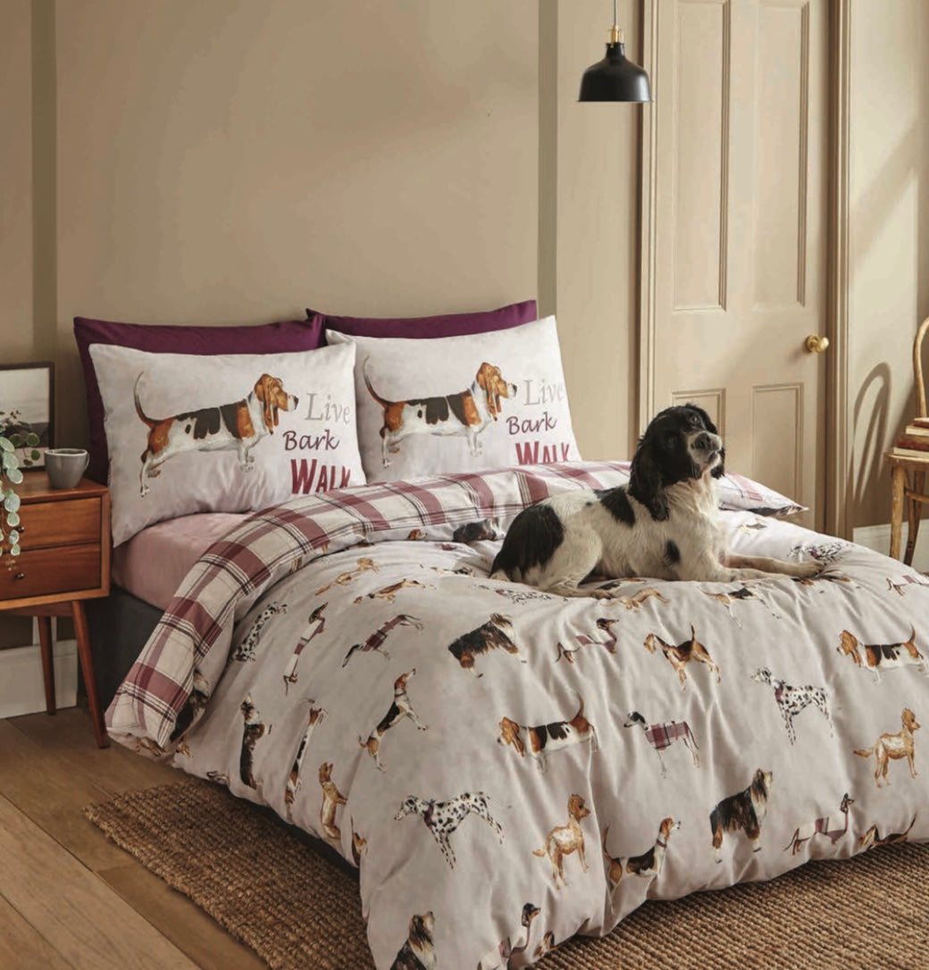 Dog print shop duvet set