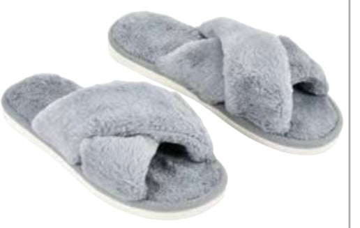 Grey on sale ladies slippers