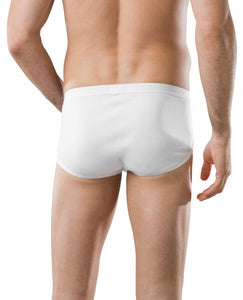 SCHEISSER <BR>
Fine Rib Sports Brief <BR>
White <BR>